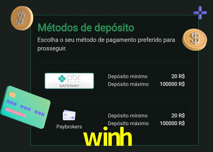 O cassino winh oferece uma grande variedade de métodos de pagamento